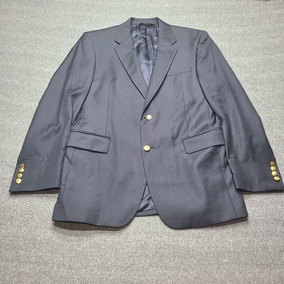 Jos A Bank Blazer Mens 41R Signature Collection Wool Gold Buttons Classic Suit - Picture 1 of 11